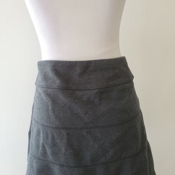 Athleta Strata Skirt A-Line Gray Cotton Zip Pockets Elastic Waist XS - Picture 7 of 12